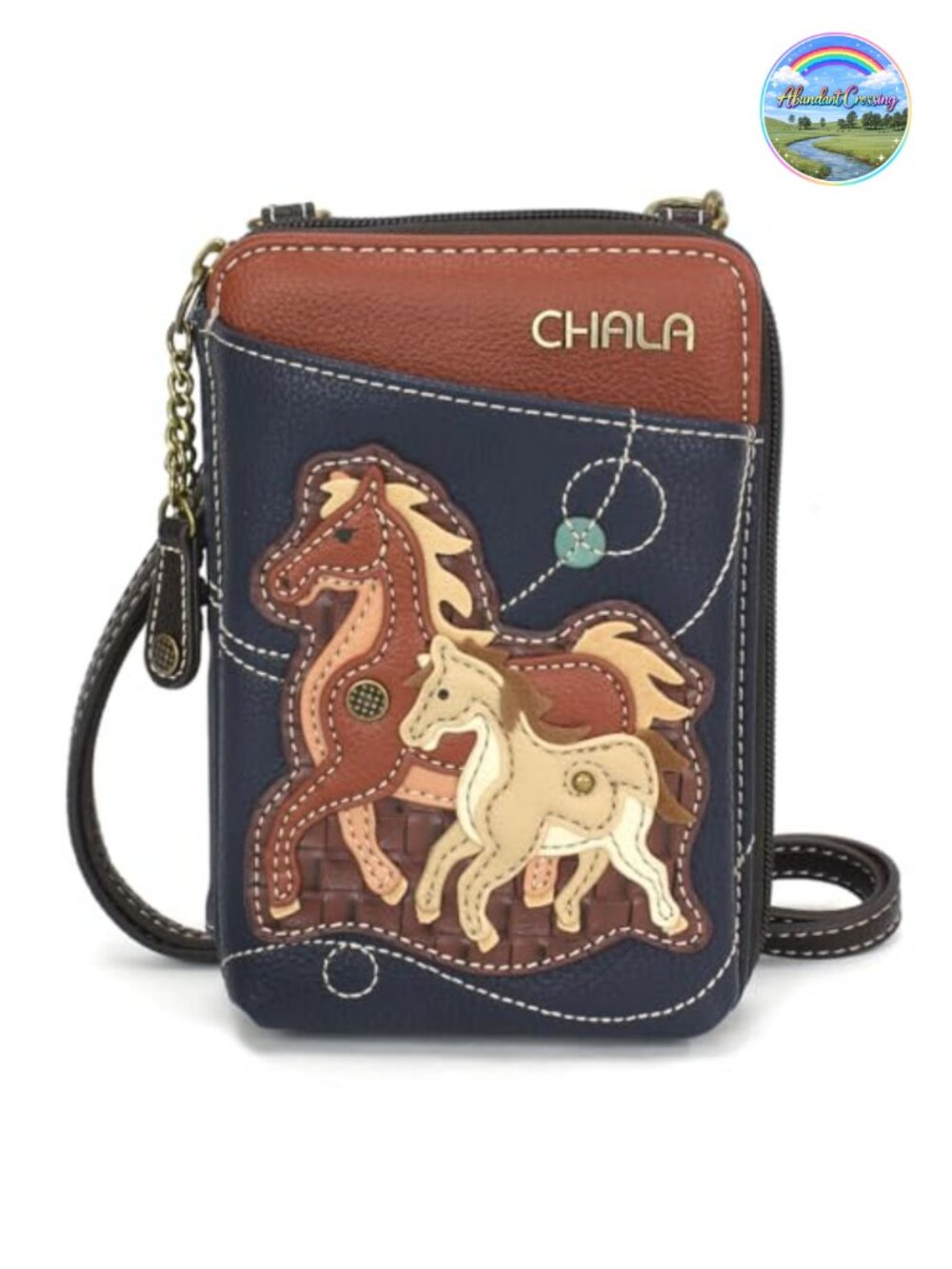 Vegan Leather Wallet Crossbody Purse with Adjustable Strap, Multiple Card Slots